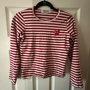 Comme des garçons play red and white striped shirt